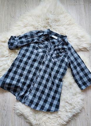 🪻🩵🌷 крутая рубашка в черно-серую клетку