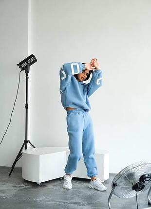 Крутий костюм chicago оверсайз худі та штани джогери вільного крою на манжетах
