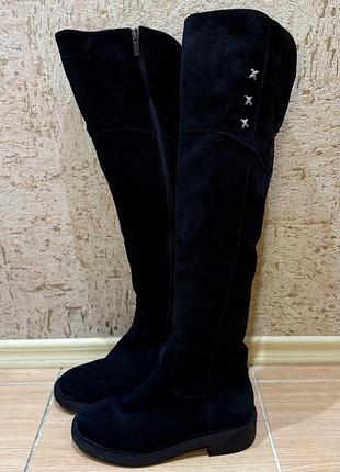 Шкіряні замшеві чоботи