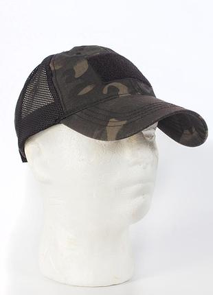 Кепка камуфляжная мультикам в стиле милитари с липучками под шевроны