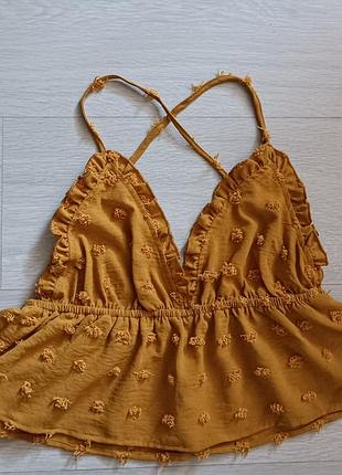 Новий оригінальний топ shein гірчичного кольору s.