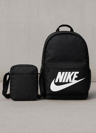 Комплект повседневный рюкзак nike с большим лого мужской + барсетка-сумка найк