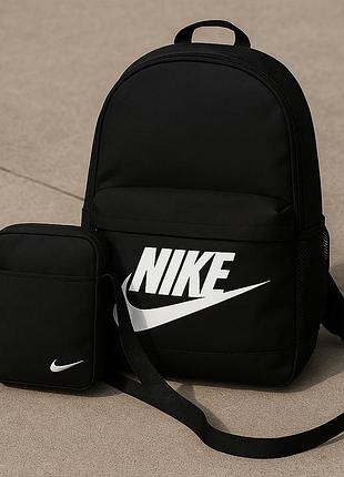 2 в 1. спортивный повседневный рюкзак nike с большим лого мужской + барсетка-сумка найк