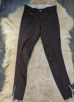 Штани бриджі для кінного спорту в шоколадному кольорі, бриджі для верхової їзди schoeller