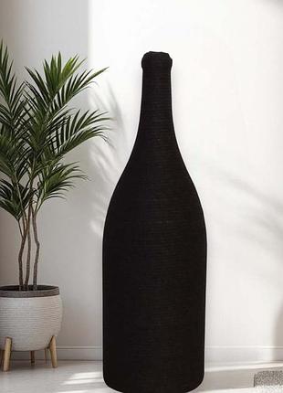 Ваза бутылка-бутилка для пола | черная ваза в стиле лофт | подарок для мужчины