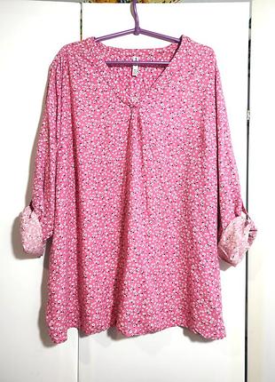Отличная блуза в цветочный принт, большой размер