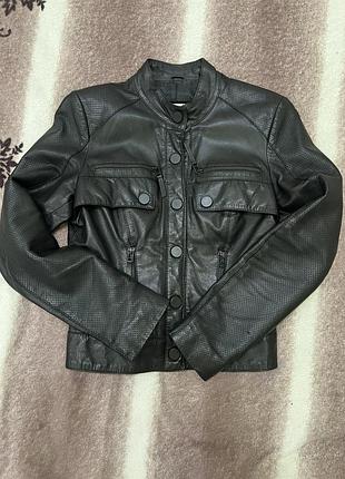 Шкіряний піджак короткий