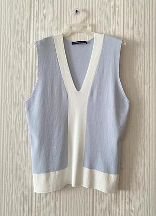 Женский элегантный жилет с v-образным вырезом - цветной блок