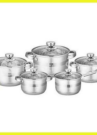 Набор посуды с большой кастрюлей edenberg eb-3709 - 5 пр