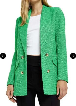 Гарний блейзер river island з букле зеленого кольору
