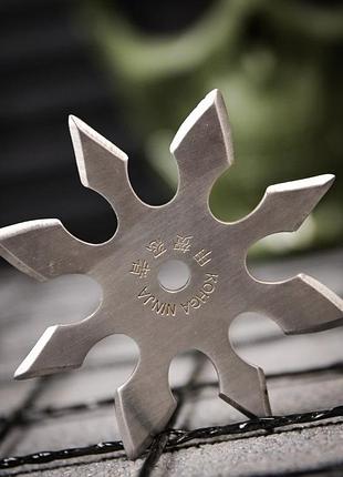 Металева зірочка сюрикен silver ninja silver пп7695(2 - 02)