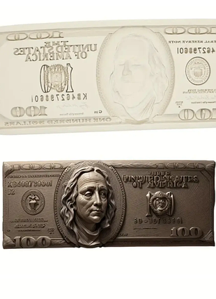 Молд силиконовый доллары 144 на 60 мм серый