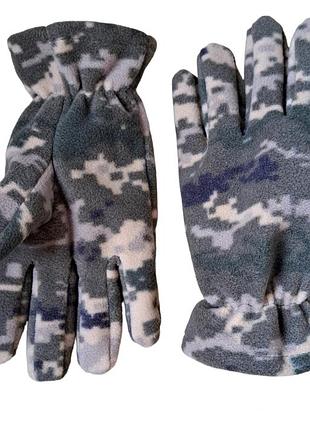 Перчатки тактические флисовые - пиксель - l
