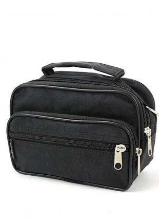 Мужская сумка - барсетка wallaby 2663 на 4 отдела - 17х12х7см черный