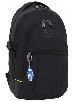 Большой рюкзак в школу и на каждый день bagland ярослав 27 л. черный (0017570)