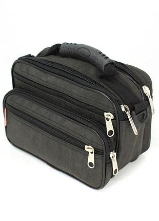 Мужская сумка - барсетка wallaby 21231 на 6 отделов с резиновой ручкой - хаки 23х16х10см