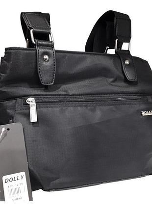 Молодежная женская сумка dolly 477 черная 35х25х18см