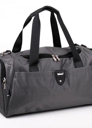 Небольшая спортивная сумка dolly 787 серая 46х25х25см