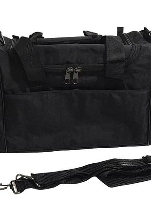 Маленька спортивна сумка із міцної тканини 40х20х25см чорна