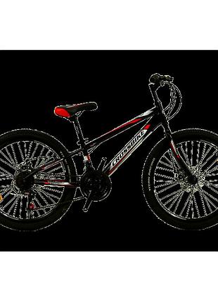 Велосипед гірський crossbike spark d 24" 11" чорний — червоний