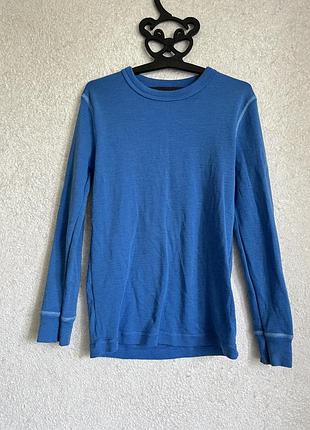 Синя вовняна дитяча термо кофта 122/128