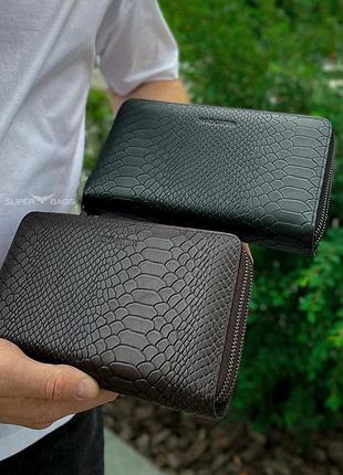 Клатч на две молнии с фактурной натуральной кожи mc-086-5902с