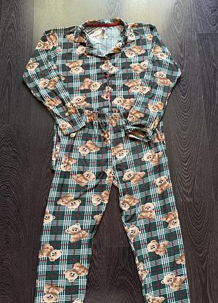 Зелена піжама good night homeware з ведмедиками, розмір xxl (oversize на m)