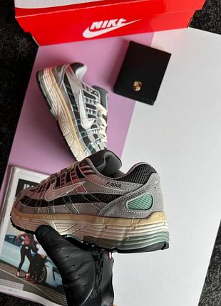 🌺женские кроссовки nike p-6000 w grey black green 8