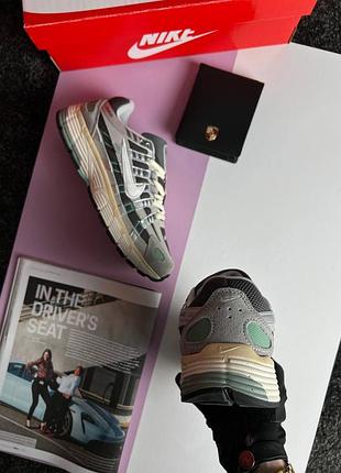 🌺женские кроссовки nike p-6000 w grey black green 7