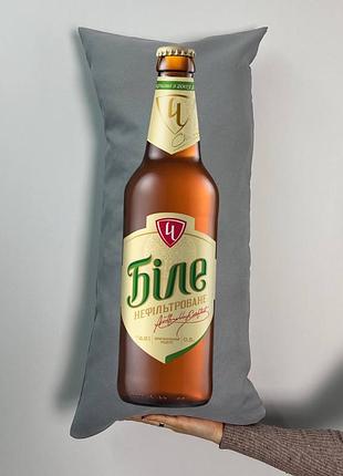 Подушка с принтом габардиновая черниговское белое, серая 35х75 (619)