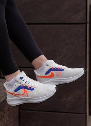 Кроссовки nike air zoom pegasus 39 white blue orange 9