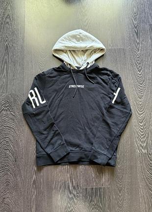 Чорна худі colin’s streetwise з сірим капюшоном, розмір s