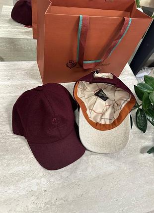 Кепка loro piana унисекс бордова дуже стильна шерстяна