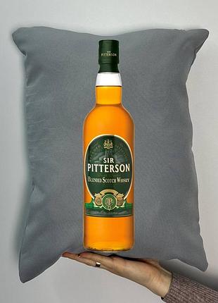 Подушка с принтом габардиновая питтерсон, серая 35х45 (622)