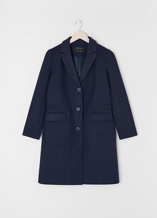 Нове пальто жіноче sinsay синього кольору з вовною розмір s
