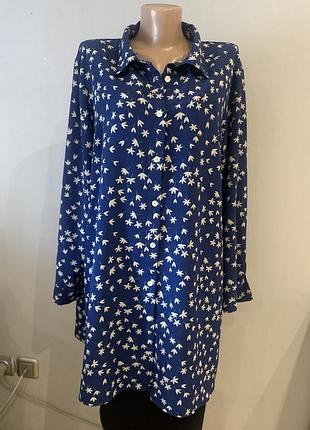 Стильна подовжена сорочка/ туніка/ плаття- сорочка великого розміру