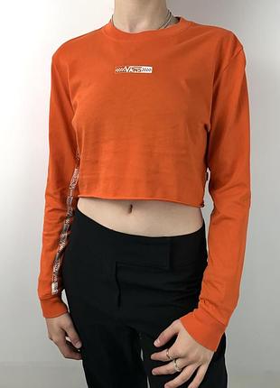 Жіночий кроп-лонг вкорочений лонгслів на манжетах vans розмір xs