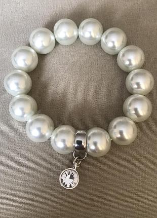 Браслет перлиновий з підвіскою  вінтаж