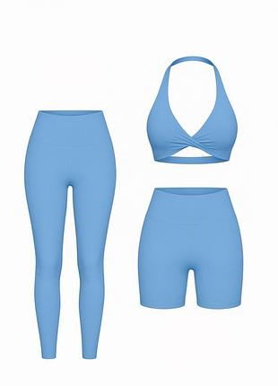 Спортивний фітнес комплект легінси та топ