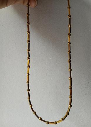 Намисто з гематиту унісекс чокер натуральний камінь чоловічі буси жіночі золотий гематит