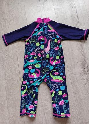 Купальник для дівчинки закритий з spf захистом для дитини 1, 1,5 років, купальний костюм, захист від сонця для дитини