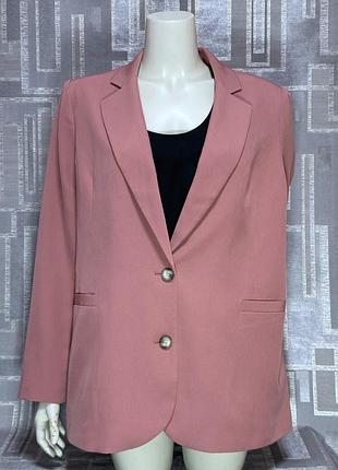 Жакет женский simply be 48-50 размера пиджак бежевый розовый блейзер оверсайз