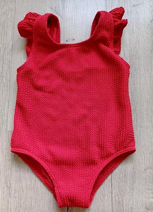Суцільний червоний красний купальник на дівчинку 2-3 роки