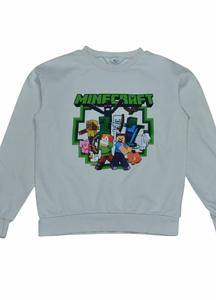 Светлый свитшот толстовка minecraft h&amp;m на мальчика 10-12 лет