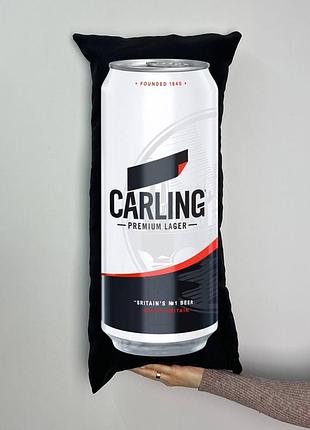 Подушка с принтом габардиновая карлинг, черная 35х75 (666)