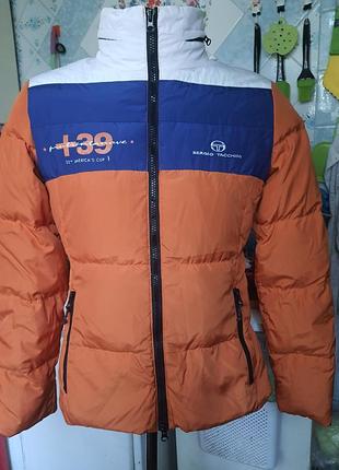 Sergio tacchini италия тёплый лёгкий натуральный брендовый пуховик