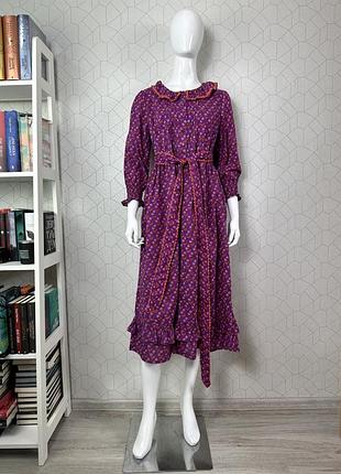 Платье миди с воротничком в цветы pink city prints