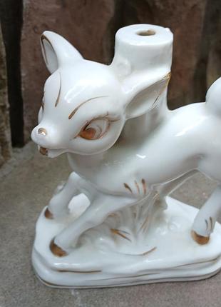 Фарфорова статуетка оленятко.