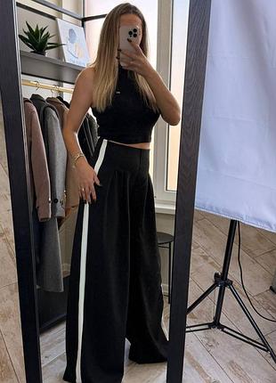 Брюки, брюки женские классика широкие с лампасами