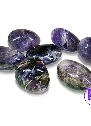 Камені аметист натуральний, гладкі камінці (галтівка) 100 г
